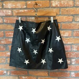 Faux leather star skirt